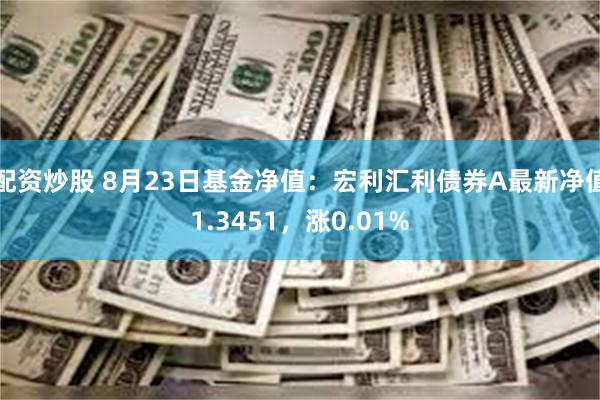 配资炒股 8月23日基金净值：宏利汇利债券A最新净值1.3451，涨0.01%