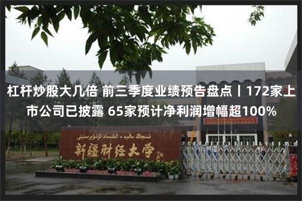 杠杆炒股大几倍 前三季度业绩预告盘点丨172家上市公司已披露 65家预计净利润增幅超100%